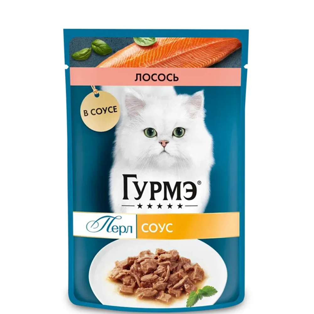 

Gourmet Влажный корм (пауч) для взрослых кошек Перл Нежное филе, с лососем в соусе, 75 гр.