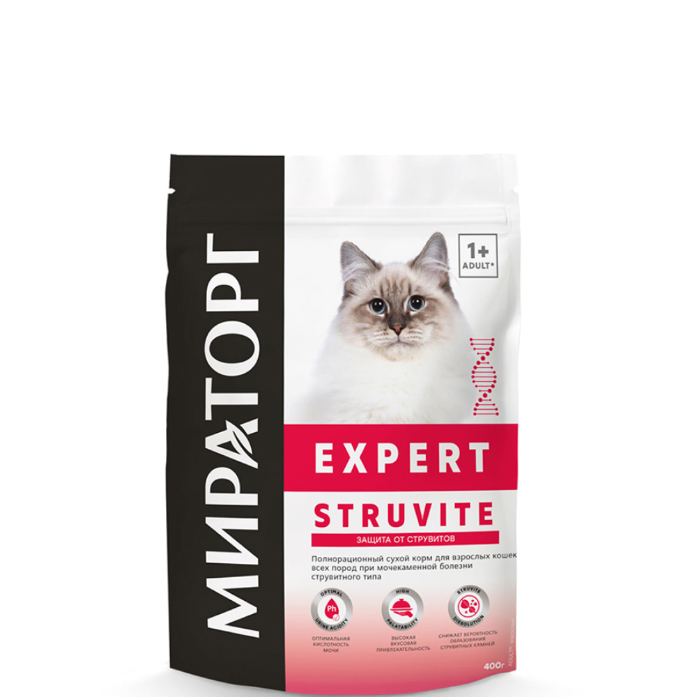 

Мираторг Expert Struvite Сухой корм полнорационный для взрослых кошек всех пород при мочекаменной болезни струвитного типа, с курицей, 400 гр.