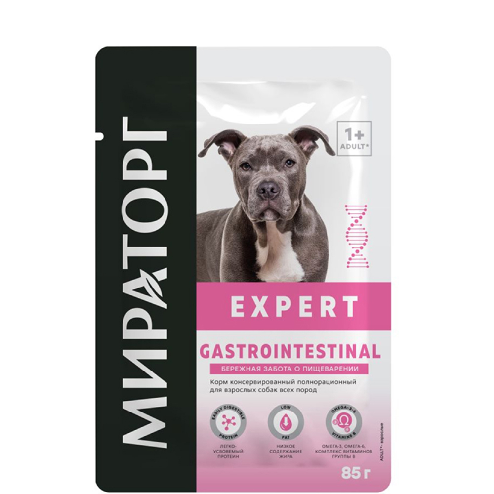 

Мираторг Expert Gastrointestinal Влажный корм (пауч) для взрослых собак всех пород Бережная забота о пищеварении, с курицей, 85 гр.
