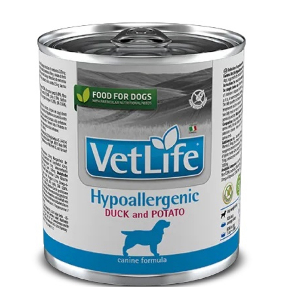 

Farmina Vet Life Hypoallergenic Влажный корм (консервы) для собак для снижения пищевой аллергии, с уткой и картофелем, 300 гр.