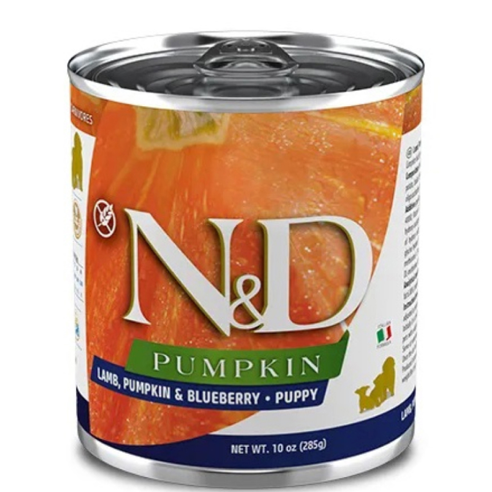 

Farmina N&D Pumpkin Влажный корм (консервы) для щенков, с ягненком, тыквой и черникой, 285 гр.