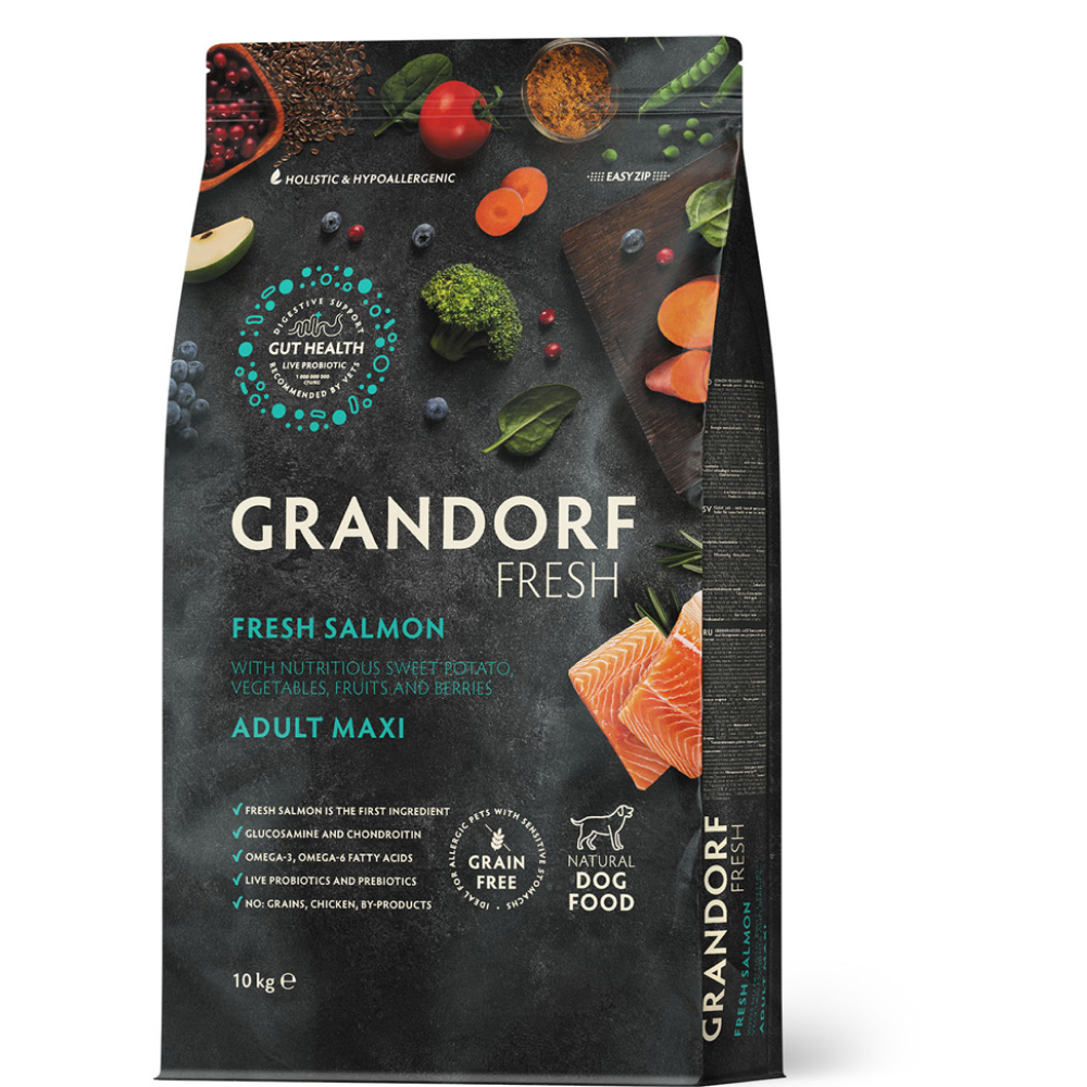 

Grandorf Fresh Adult Сухой корм для собак крупных пород, с лососем и бататом, 10 кг