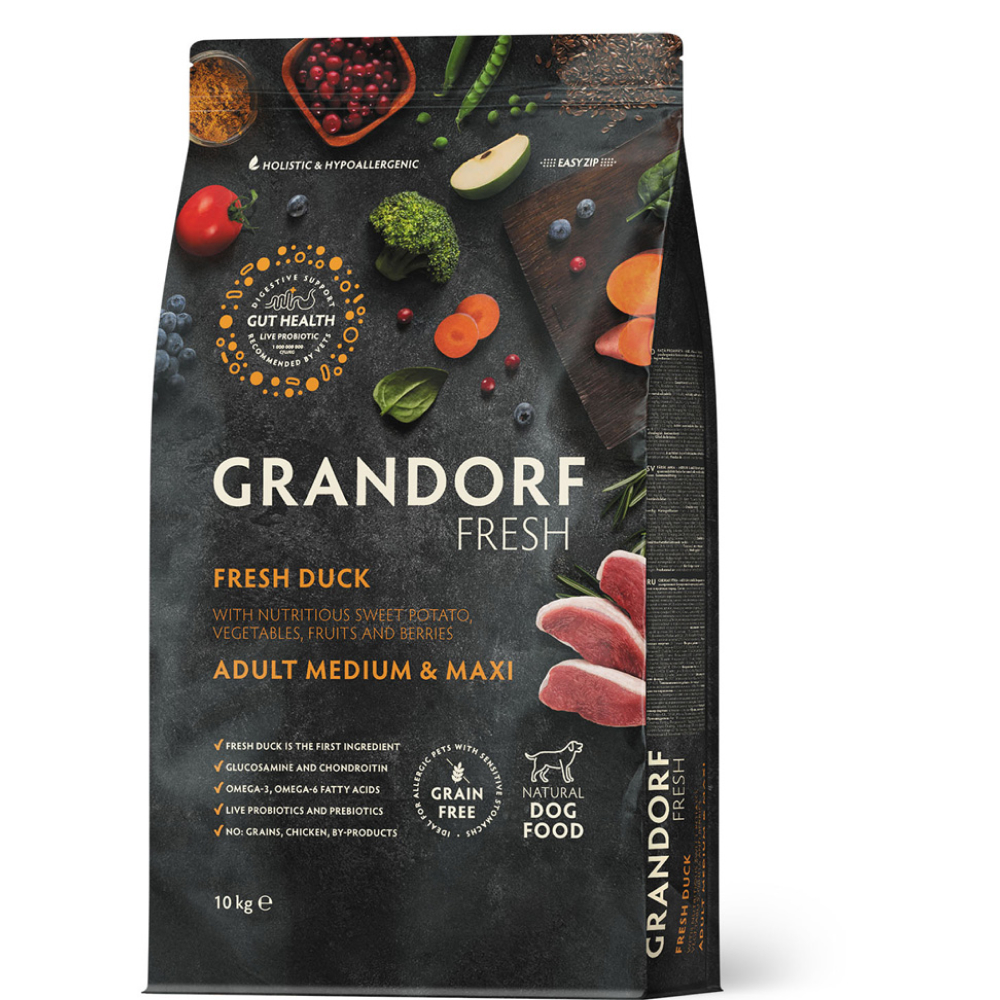

Grandorf Fresh Adult Сухой корм для собак средних и крупных пород, с уткой и бататом, 10 кг