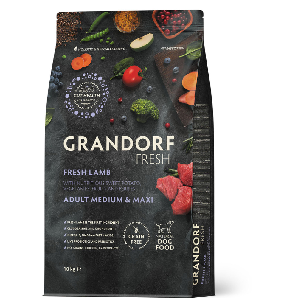 

Grandorf Fresh Adult Сухой корм для собак средних и крупных пород, с ягненком и бататом, 10 кг