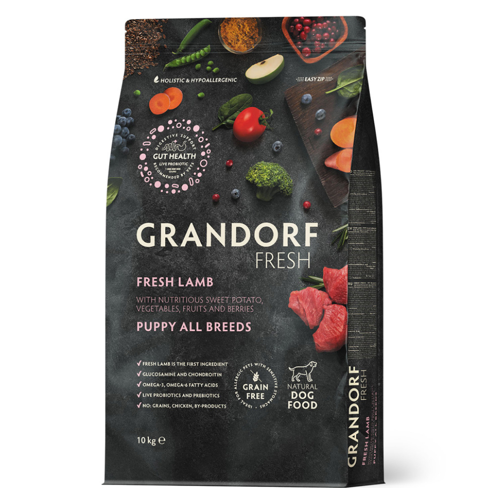 

Grandorf Fresh PUPPY Сухой корм для щенков, с ягненком и бататом, 10 кг
