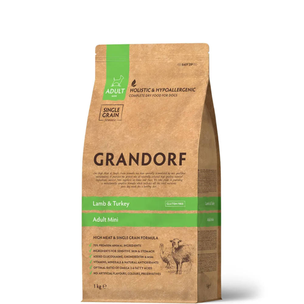 

Grandorf Holistic Adult Mini Сухой корм для взрослых собак мелких пород, с ягненком и индейкой, 3 кг