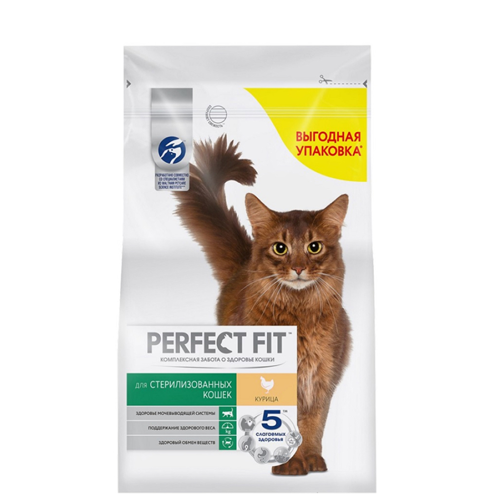 Perfect Fit Сухой корм для стерилизованных кошек, с курицей, 2,5 кг