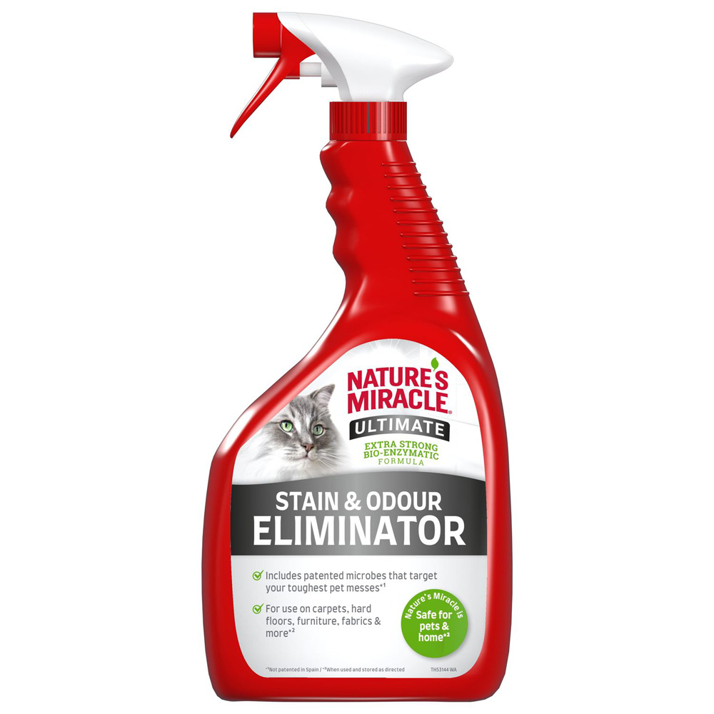

Nature's Miracle Stain Odour Eliminator Спрей уничтожитель пятен и запахов кошек c максимальным эффектом, 946 мл