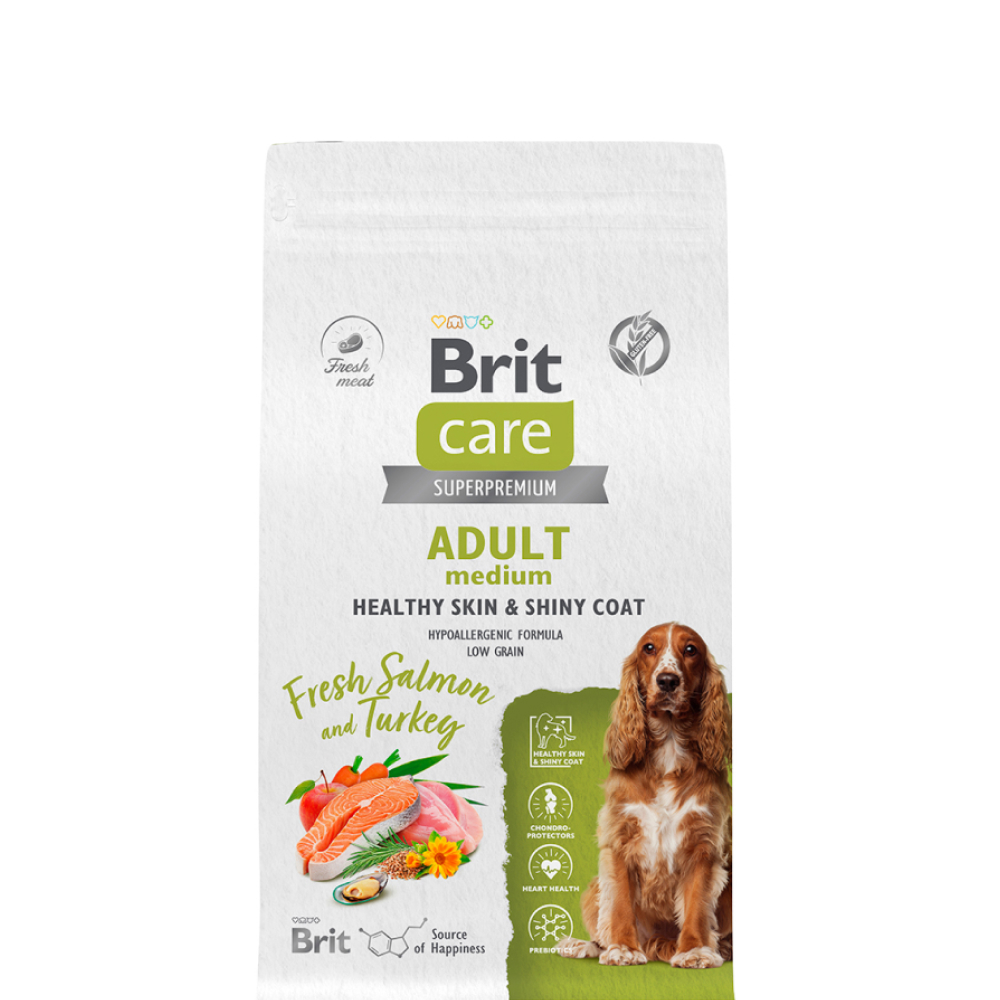 Сухой корм для собак средних пород Brit Care Superpremium лосось-индейка