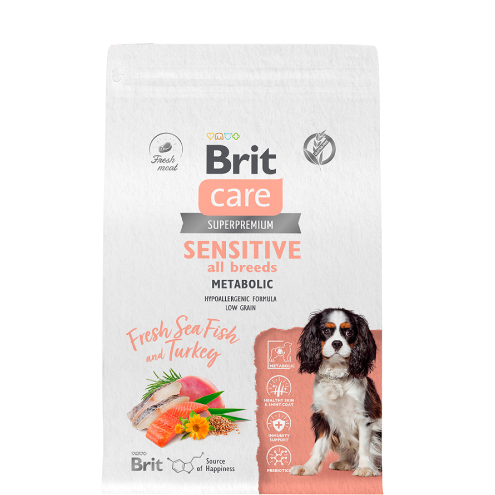 

Brit Care Sensitive Сухой корм для собак, с морской рыбой и индейкой, 3 кг