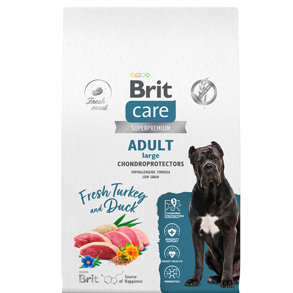 

Brit Care Adult Сухой корм для собак крупных пород, с индейкой и уткой, 12 кг