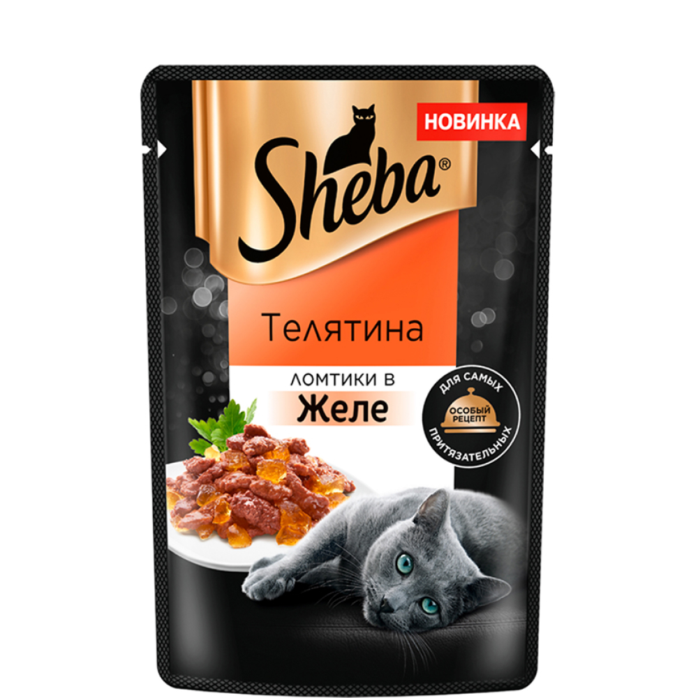 

Sheba Влажный корм (пауч) для кошек, с ломтиками телятины в желе, 75 гр.