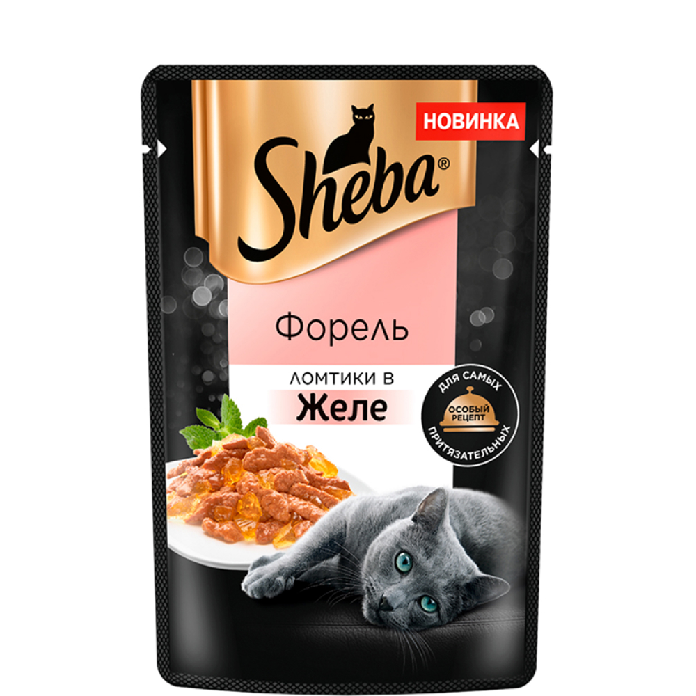 

Sheba Влажный корм (пауч) для кошек, с ломтиками форели в желе, 75 гр.