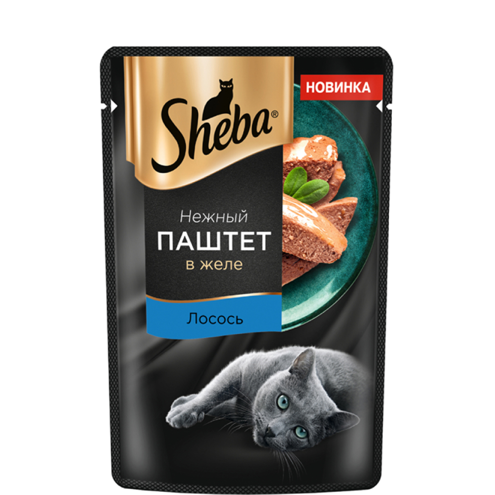 

Sheba Влажный корм (пауч) для кошек, с паштетом из лосося в желе, 75 гр.