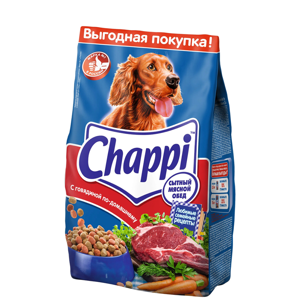 

Chappi Сухой корм для собак всех пород, с говядиной по домашнему, овощи и травы, 2,5 кг