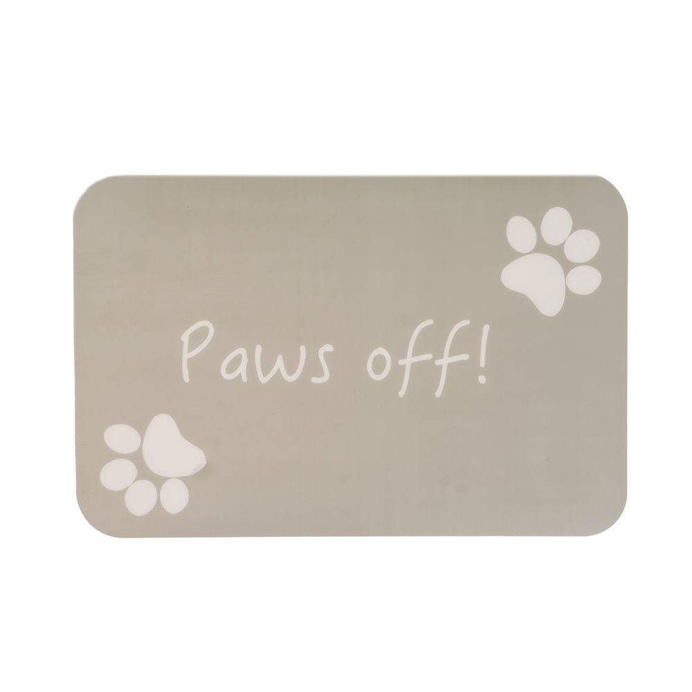 

Petmax Коврик под миску для кошек и собак Paws off, 43х28 см, Серый