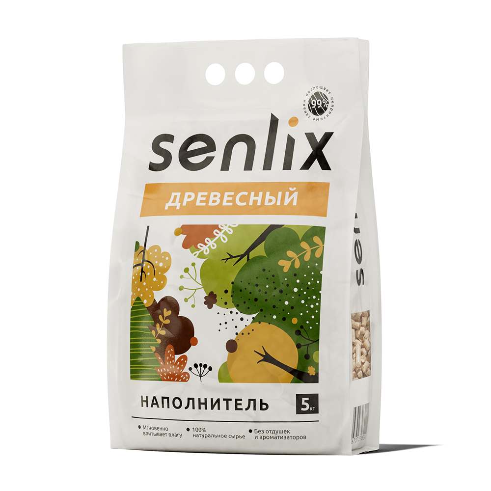 

SENLIX Наполнитель древесный впитывающий для кошачьего туалета (5 кг)