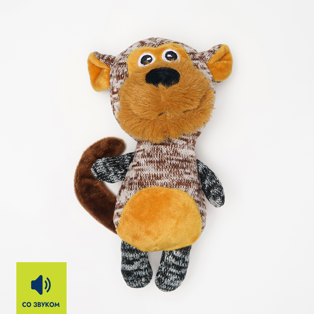 

RURRI Игрушка для собак Обезьянка, 19х10х7 см, Разноцветный