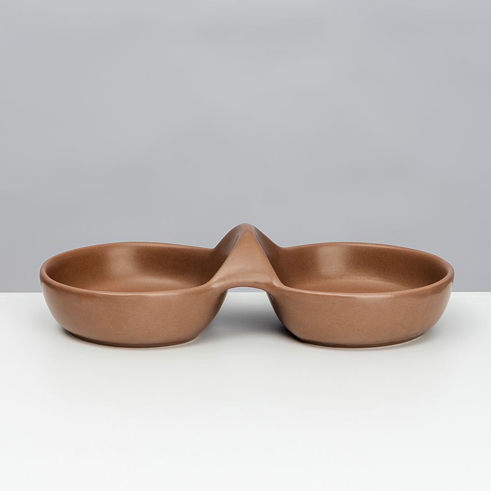 

Petmax Миска керамическая двойная для кошек и собак, 2x80 мл, коричневый