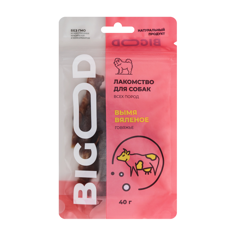 

BIGOOD Лакомство Вымя вяленое говяжье для собак всех пород, 40 гр.