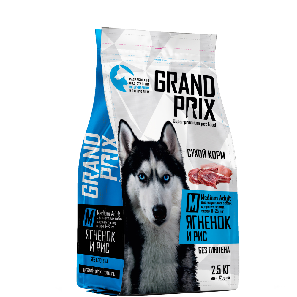 

Grand Prix Сухой корм для собак средних пород, с ягненком, 2,5 кг