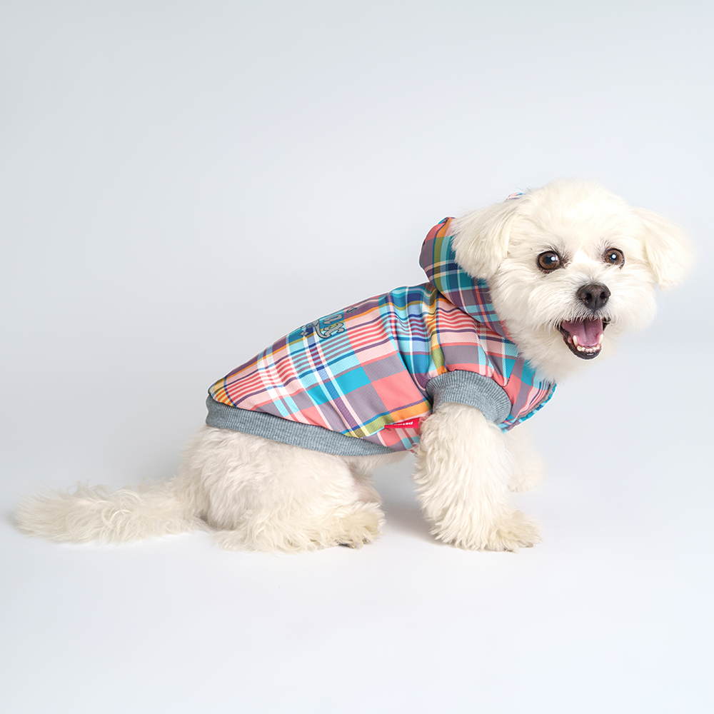 

Petmax Куртка с капюшоном в клетку для собак, , разноцветный, Красный