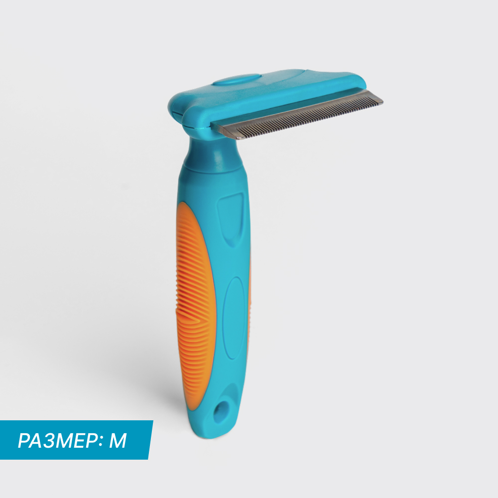

Petmax Расческа-триммер для кошек и собак со средней и длинной шерстью, M, 15,5х8 см, Синий