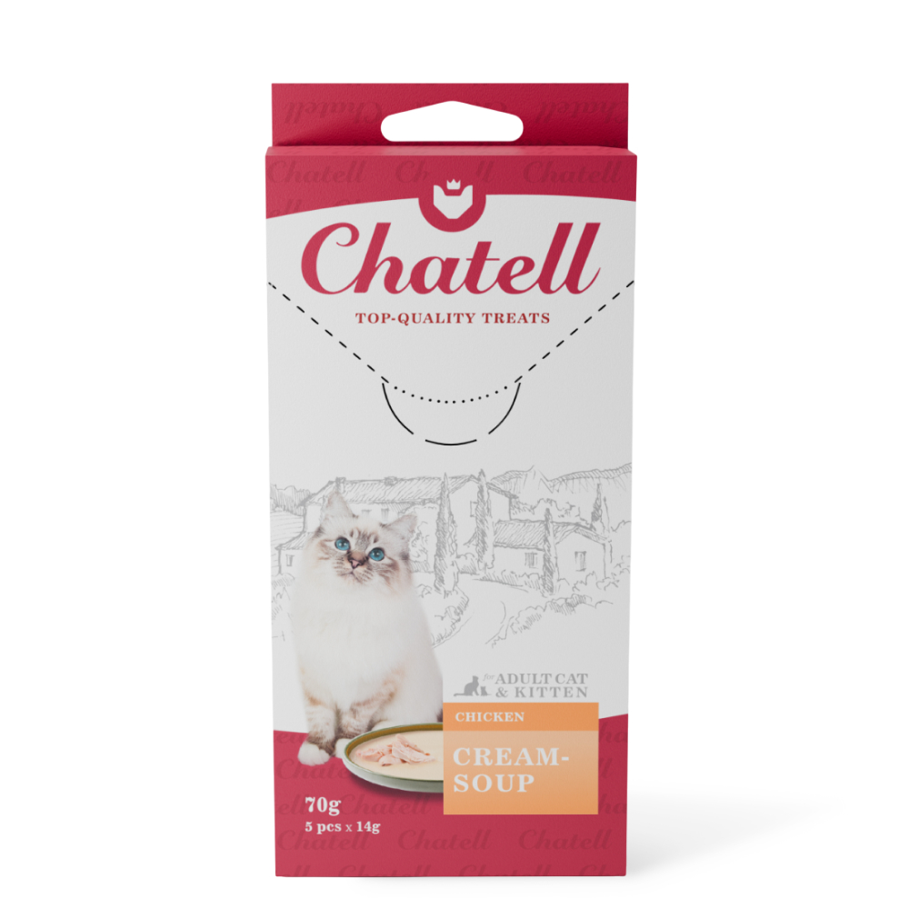 

Chatell Лакомство Крем-суп для кошек, с курицей, 5 шт., 70 гр.