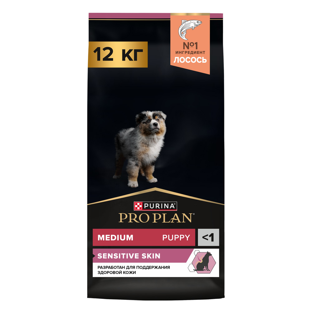 

ProPlan Sensitive Skin Сухой корм для щенков средних пород с чувствительной кожей, с высоким содержанием лосося, 3 кг