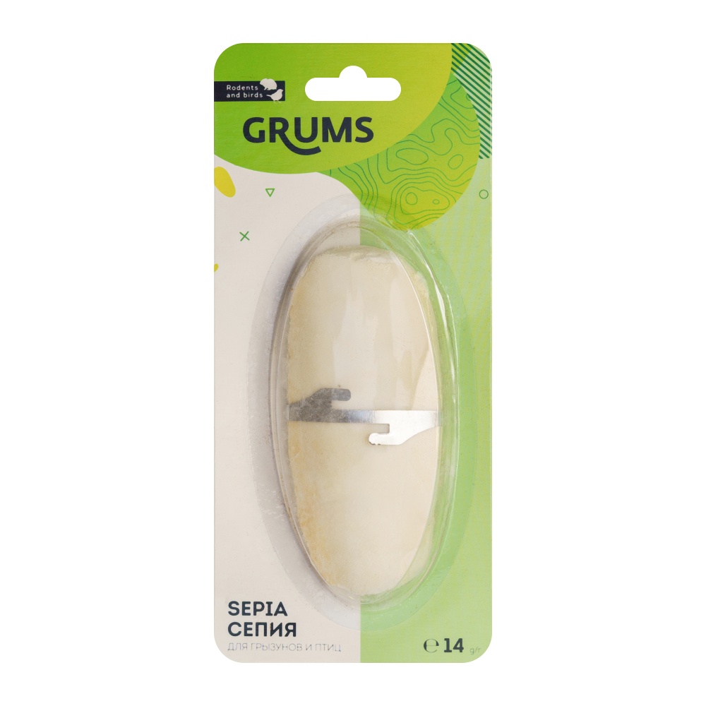 

GRUMS Минеральная подкормка для птиц, грызунов и улиток Сепия, S, 14 гр.