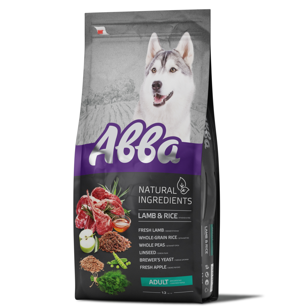 

АВВА Natural Ingredients Сухой корм для взрослых собак с ягненком и рисом, 12 кг