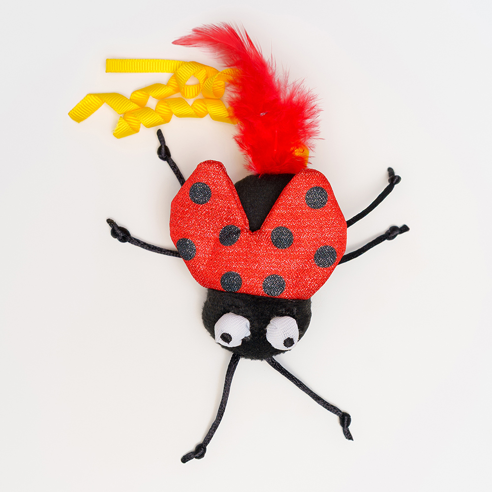 

RURRI Игрушка для кошек Божья коровка, 9х7х3 см, Разноцветный