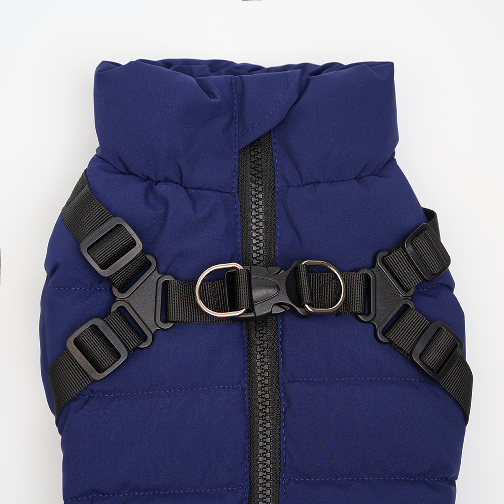 

RURRI Куртка на замке со шлейкой для собак, , синяя, Синий