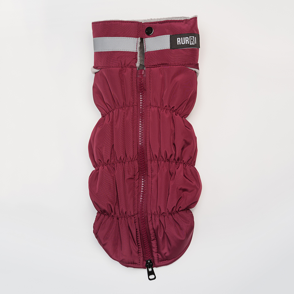 

RURRI Куртка на замке для собак, 2XL, бургунди, Красный