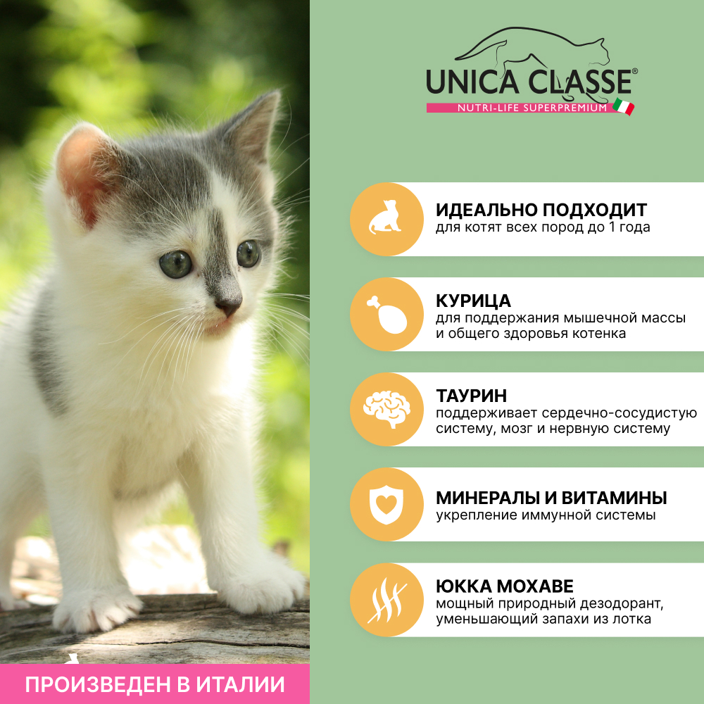 

UNICA Classe Kitten Development Сухой корм для котят, с курицей, 300 гр.