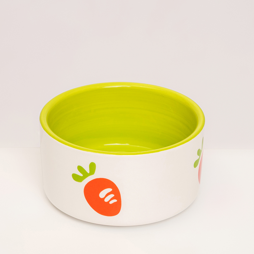 

Petmax Миска керамическая для кошек и собак Морковка, 180 мл, белая, Белый