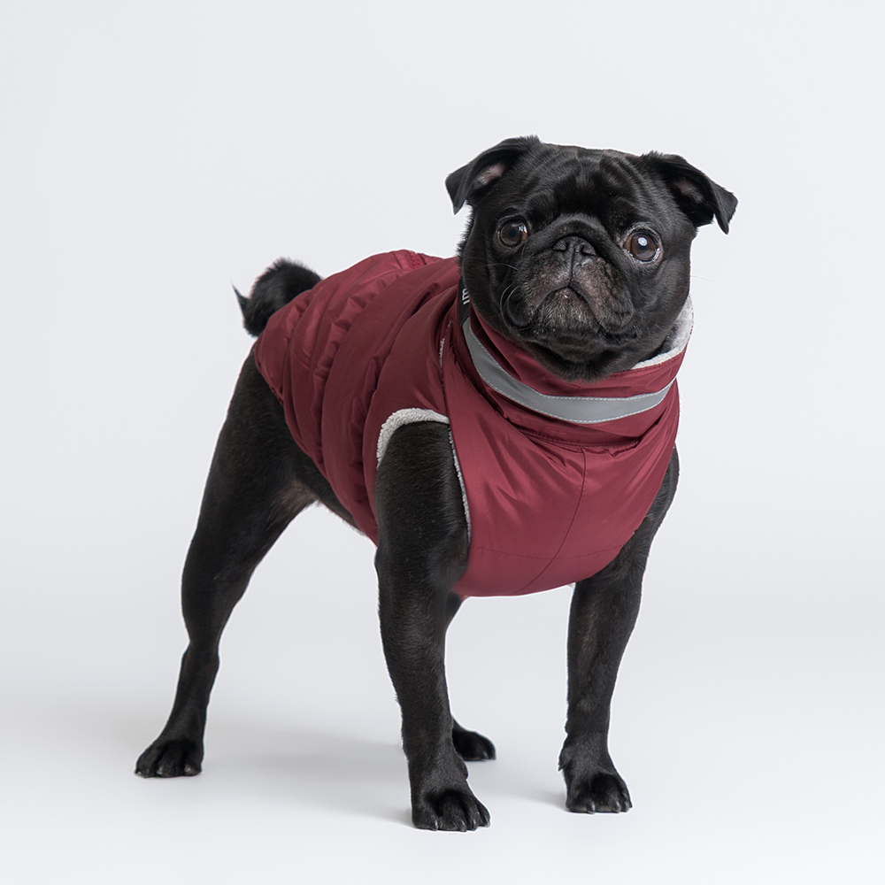 

RURRI Куртка на замке для собак, 2XL, бургунди, Красный