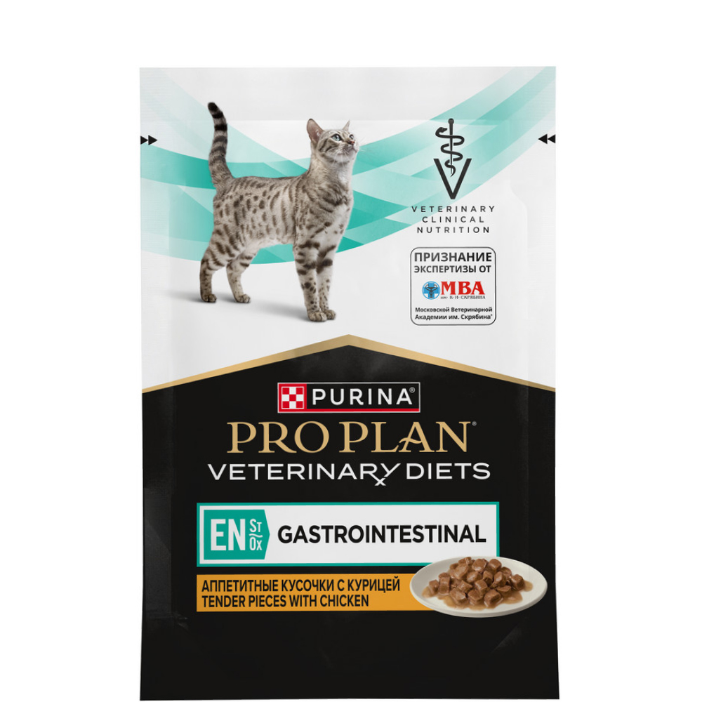 

Purina Влажный корм (пауч) для кошек при расстройствах пищеварения, с курицей, 85 гр.