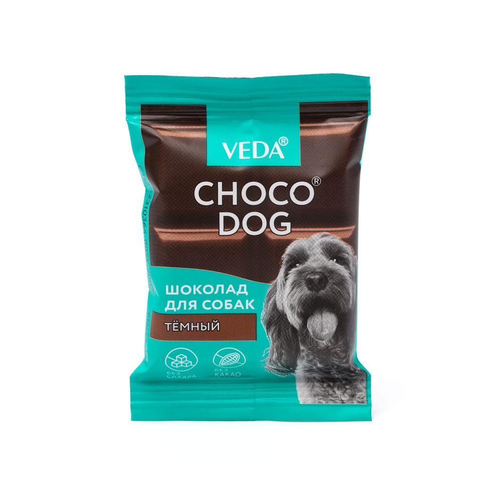 

Choco dog Лакомство Темный шоколад для собак, 15 гр.