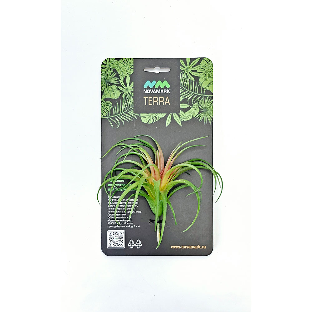 

NovaMark Растение для террариума пластиковое суккулент Тилландсия Бергери зеленая