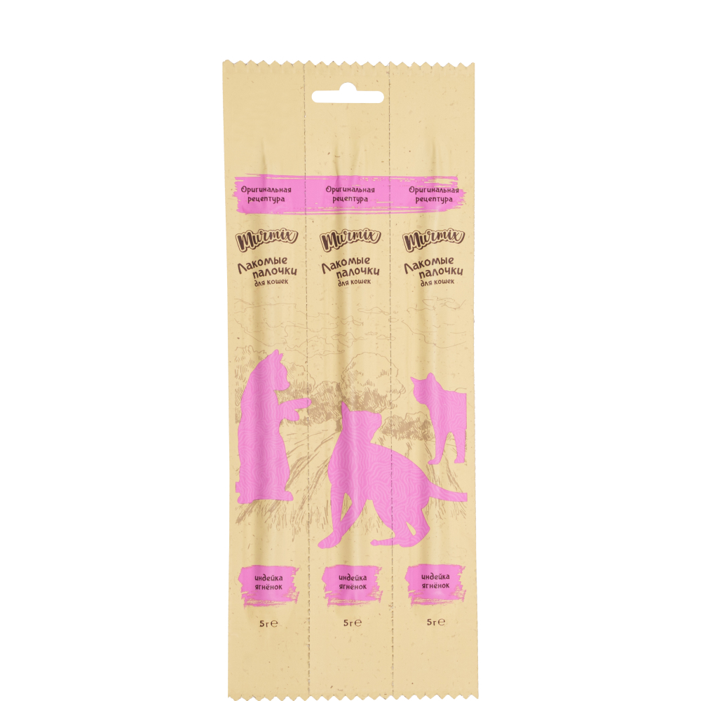 

Murmix Лакомство Лакомые палочки с индейкой и ягненком для кошек, 3х5 гр.