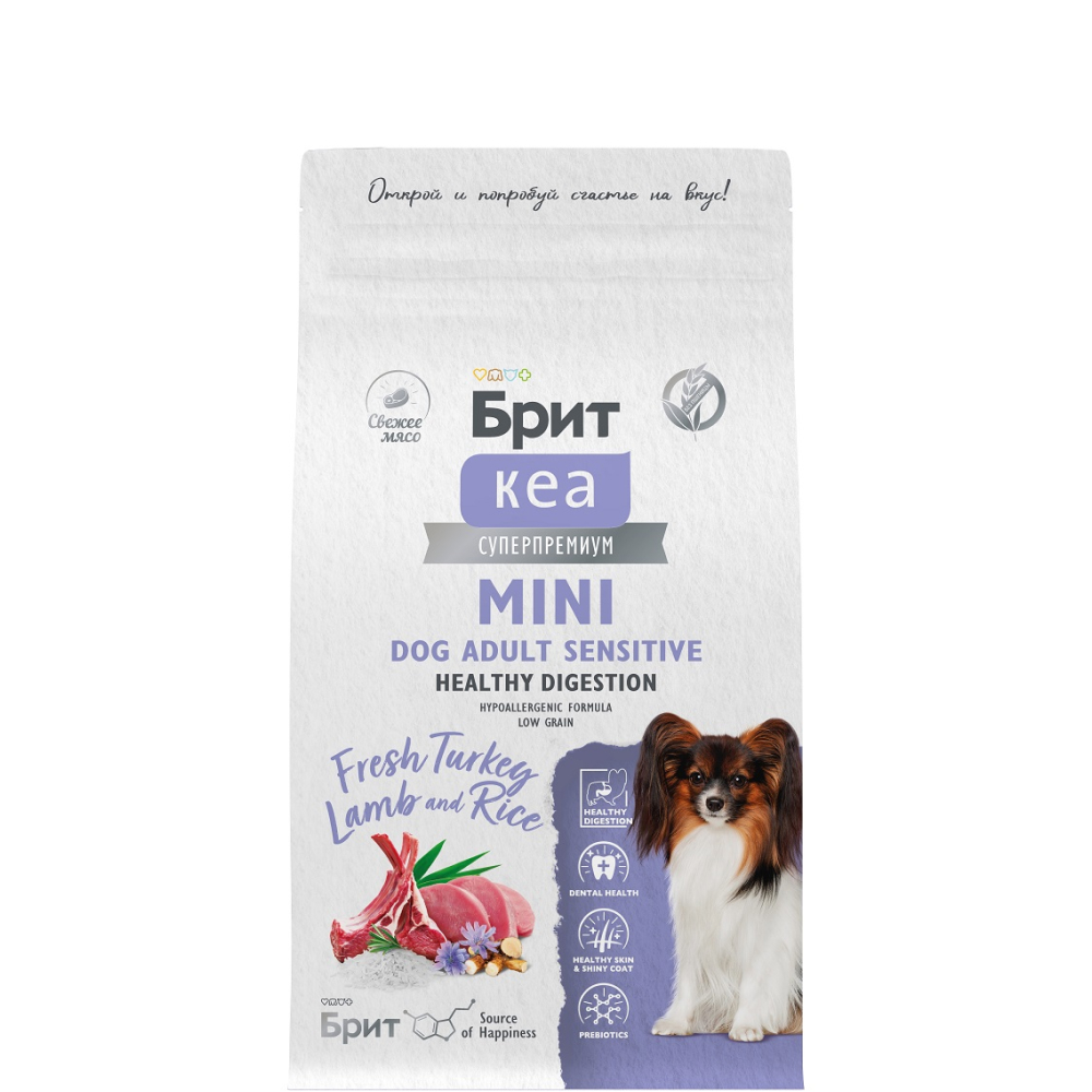 

Brit Кеа Mini Adult Sensitive Сухой корм для собак мелких пород с чувствительным пищеварением, с индейкой и ягненком, 1,5 кг