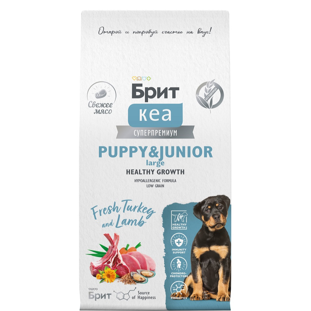 

Brit Кеа Puppy and Junior Сухой корм для щенков крупных пород, с индейкой и ягненком, 12 кг