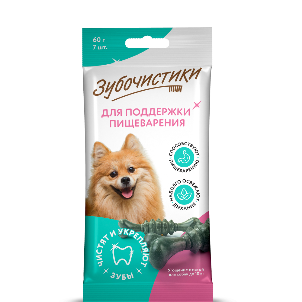 

Деревенские лакомств Лакомство Зубочистики Косточки мятные для чистки зубов для собак мелких пород, 7 шт., 60 гр.