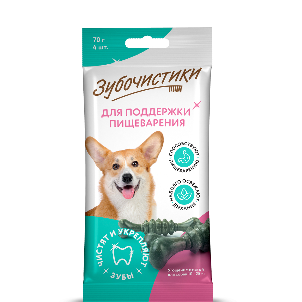 

Деревенские лакомств Лакомство Зубочистики Косточки мятные для собак средних пород, 4 шт., 70 гр.