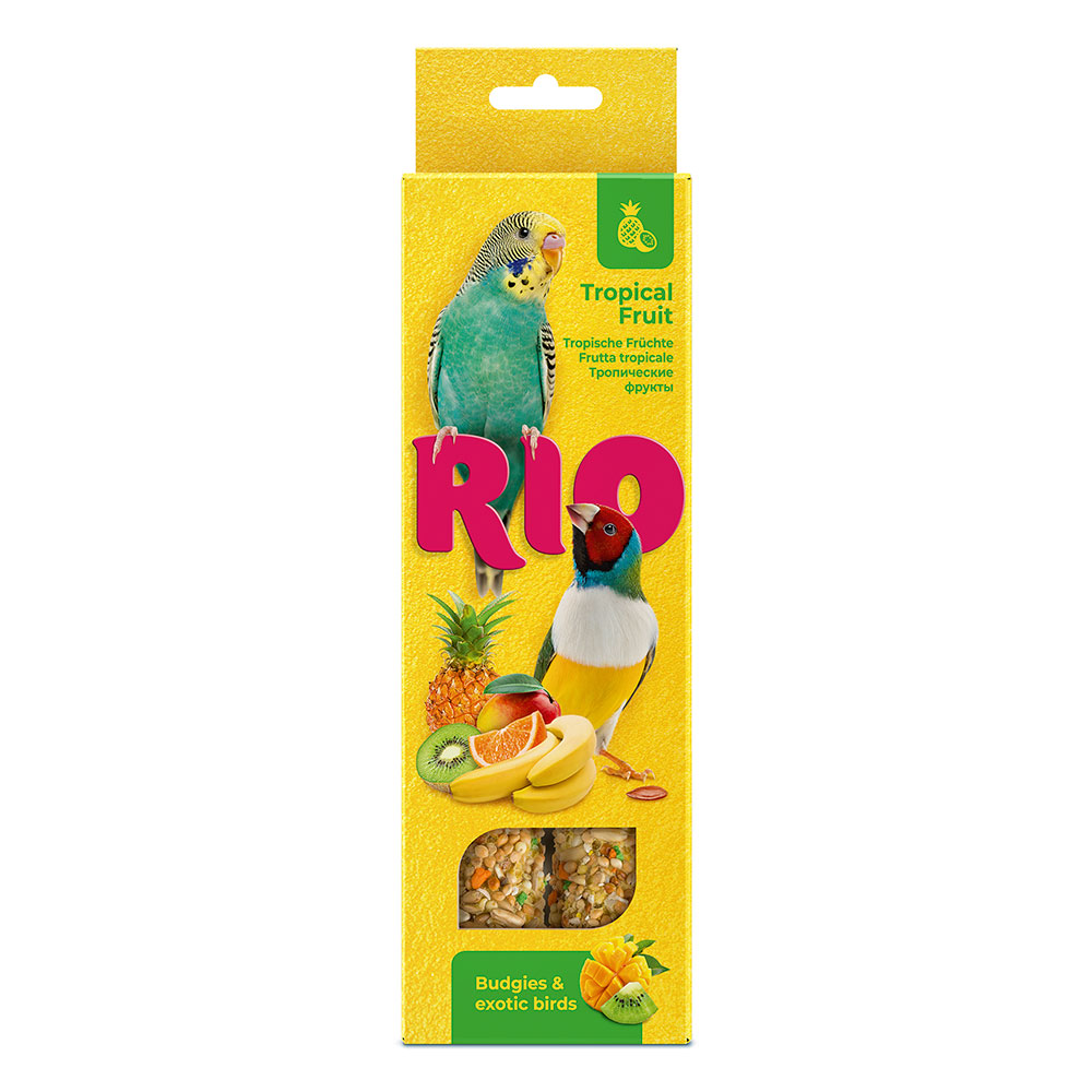 

RIO Лакомство Палочки с тропическими фруктами для волнистых попугайчиков и экзотов, 2х40 гр.
