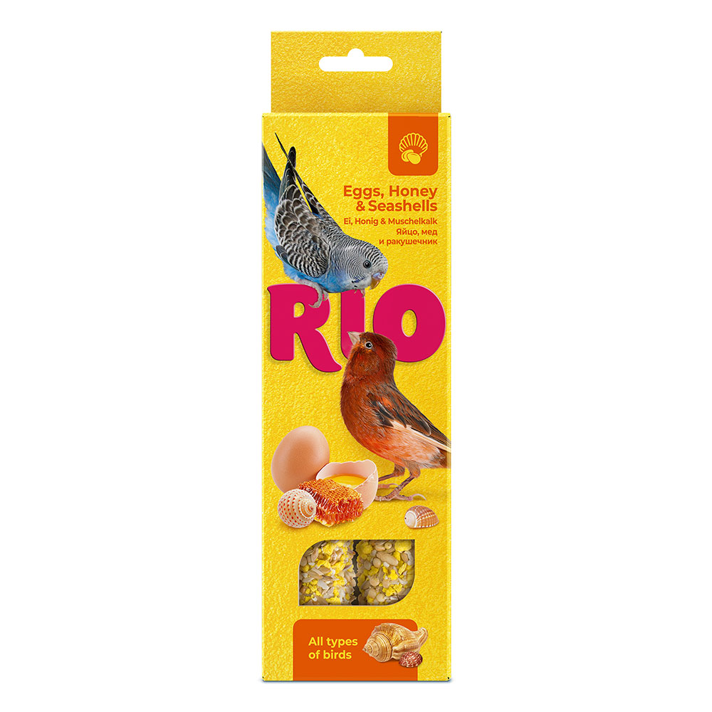 

РИО Лакомство Палочки с яйцом и ракушечником для всех видов птиц, 2х40 гр.