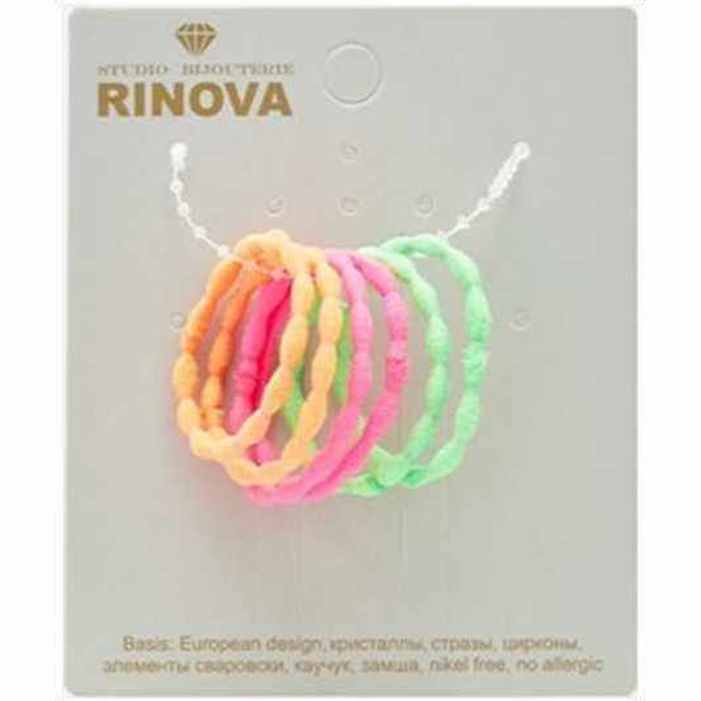 

RINOVA Набор резинок для собачьих волос удобных волной, 6 штук на бирке, Разноцветный