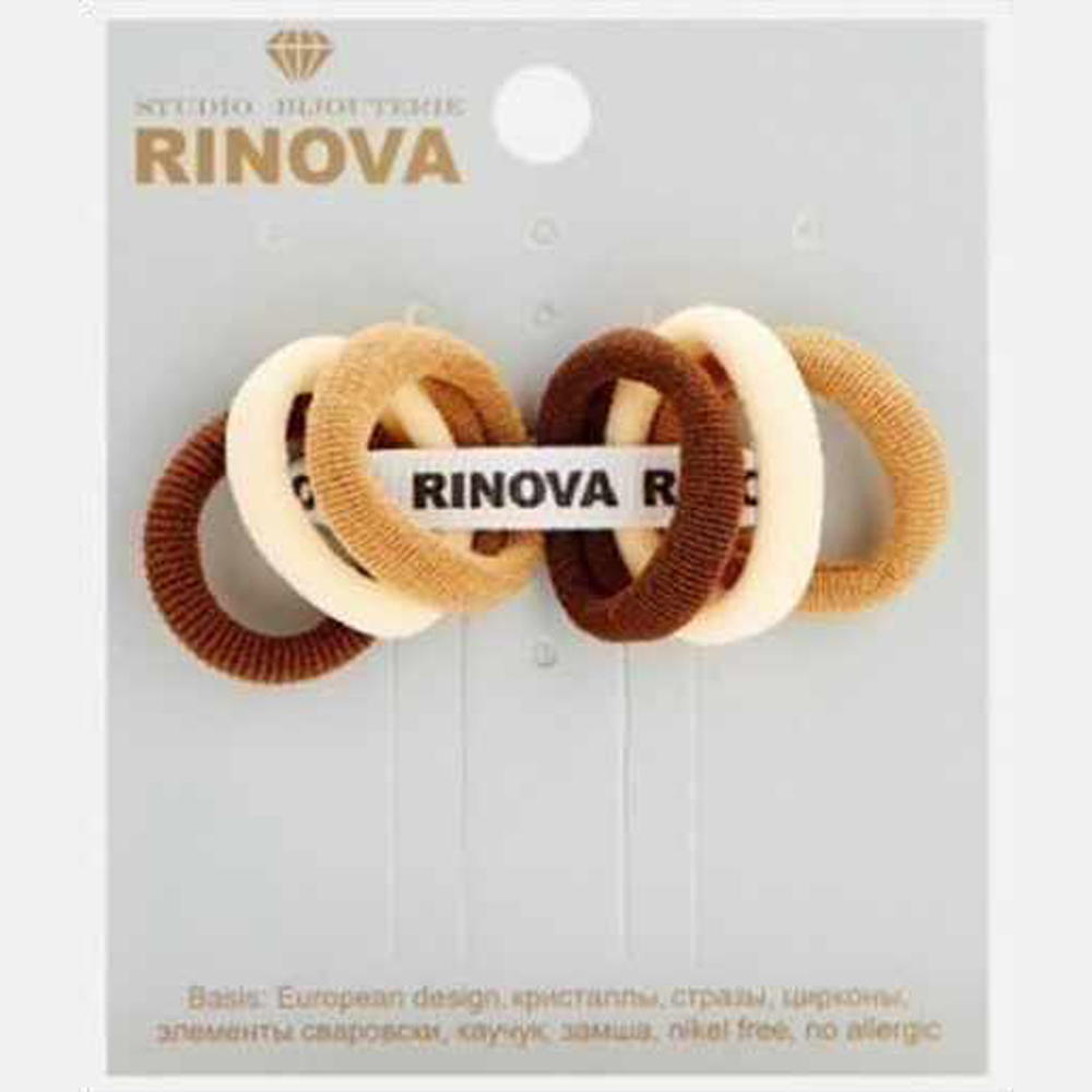 

RINOVA Набор резинок для собачьих волос коричневые оттенки, 6 штук, мини, Коричневый