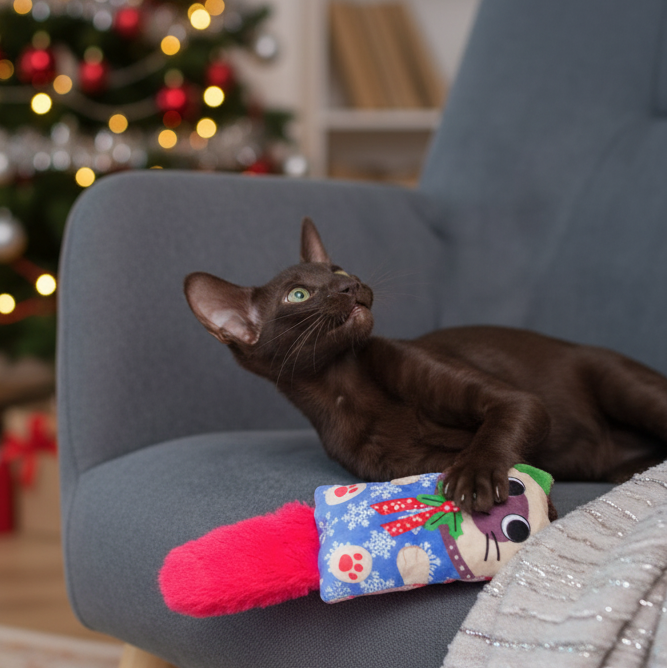 

RURRI Игрушка для кошек Котик, 8х4х22 см, Разноцветный